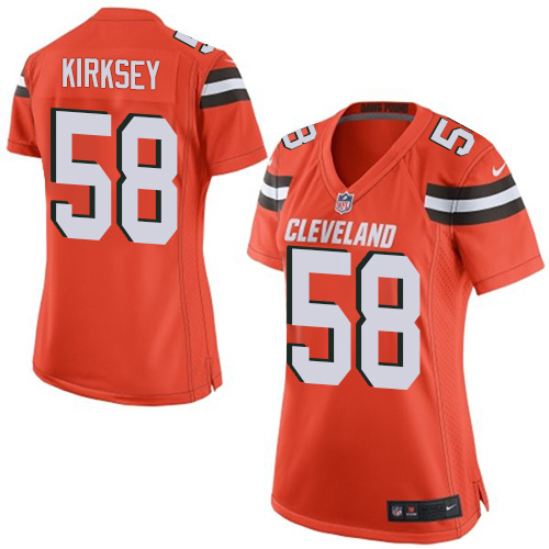 Women's Elite Chris Kirksey Nike Jersey Orange Alternate - #58 NFL Cleveland Browns